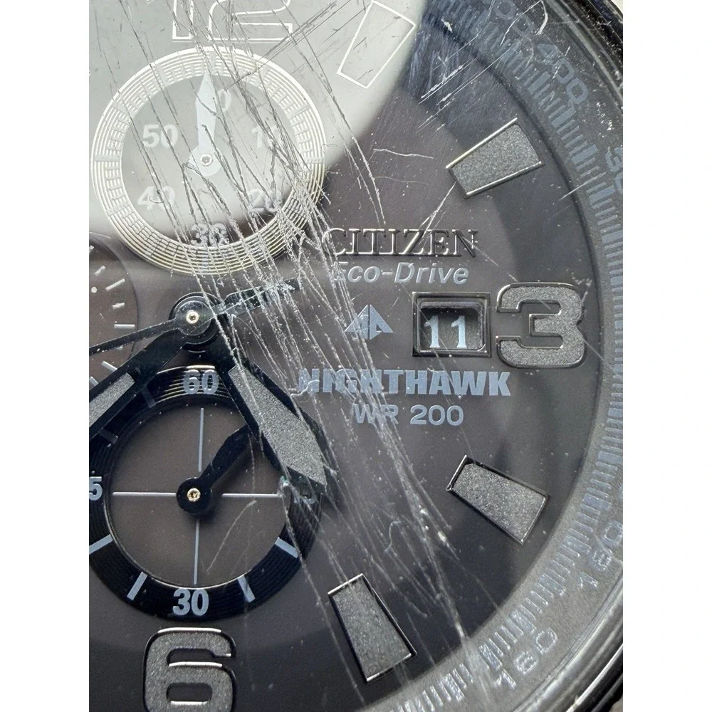 Scratched Citizen Eco-Drive B612-S078245 Nighthawk Mens Working Watch 42MM 7.5